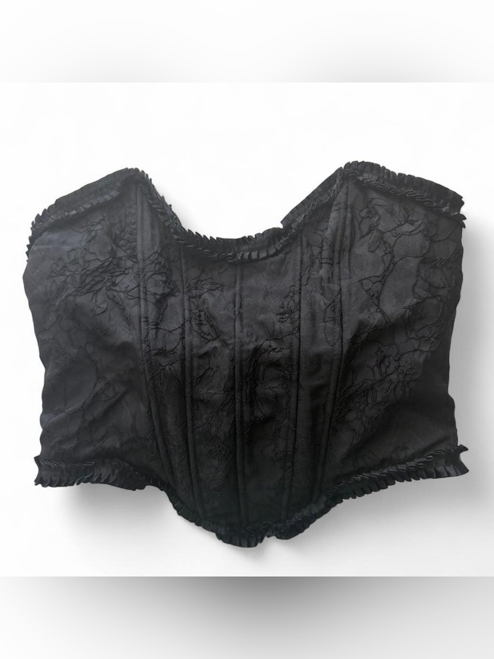Black Lace-Up Corset Top Fairy Goth Victorian Bustier Medium Windsor Witchy